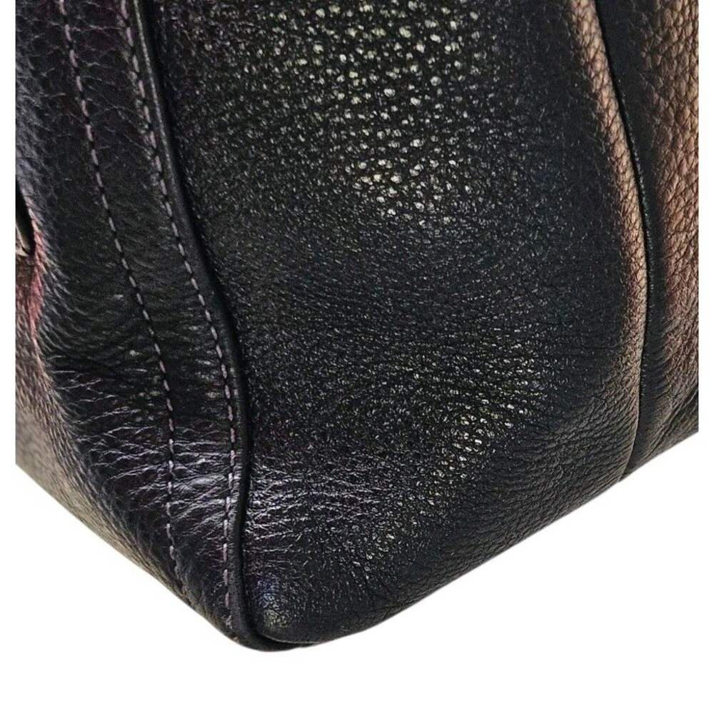 COACH Penelope Shoulder Bag Black Pebbled Leather F19264 Front Turn-Lock Tote - Picture 5 of 16